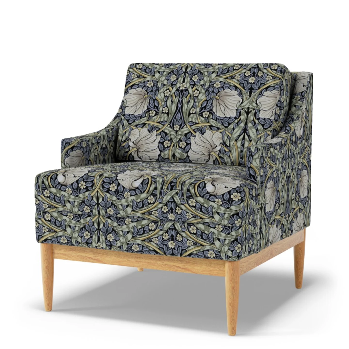 A luxurious blue William Morris chair