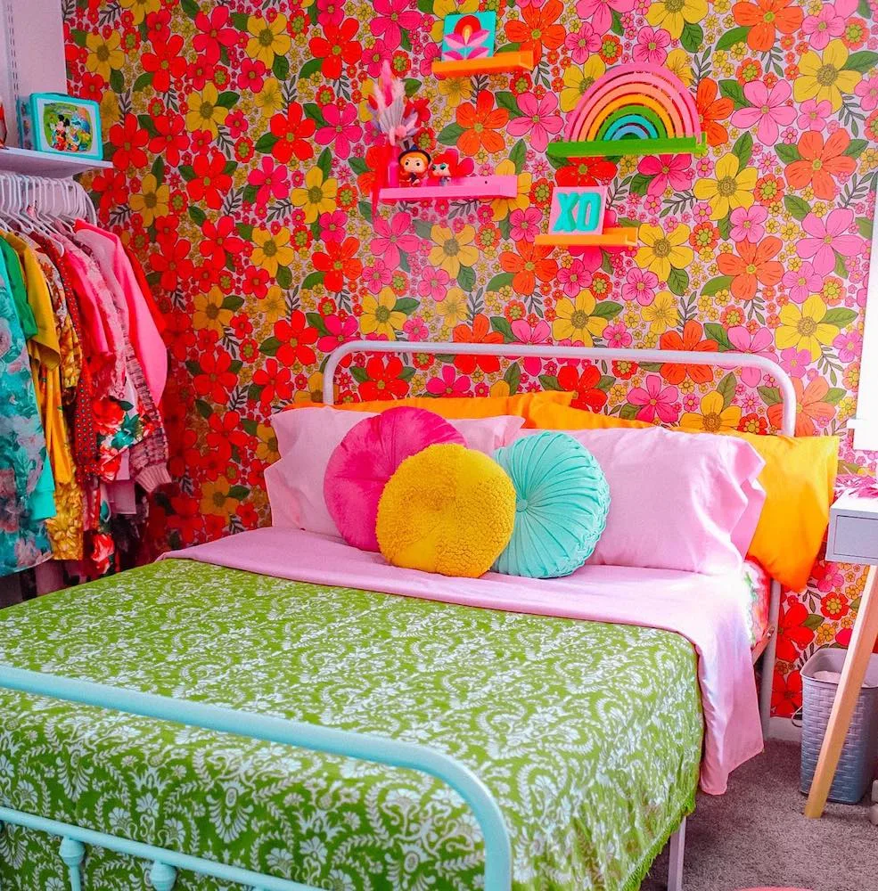 Bright floral bedroom