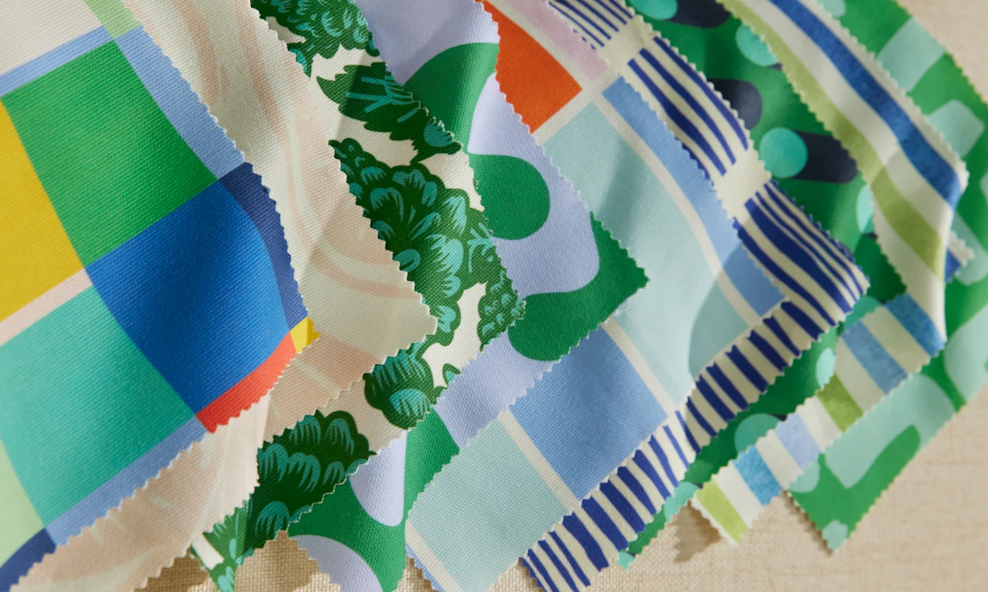 Colorful Spoonflower fabric swatches