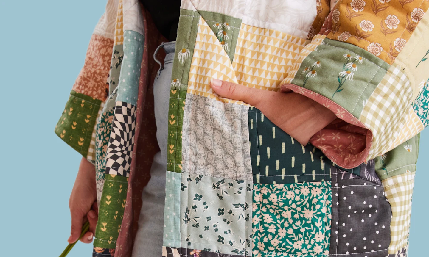 Quilted organic cotton sateen coat