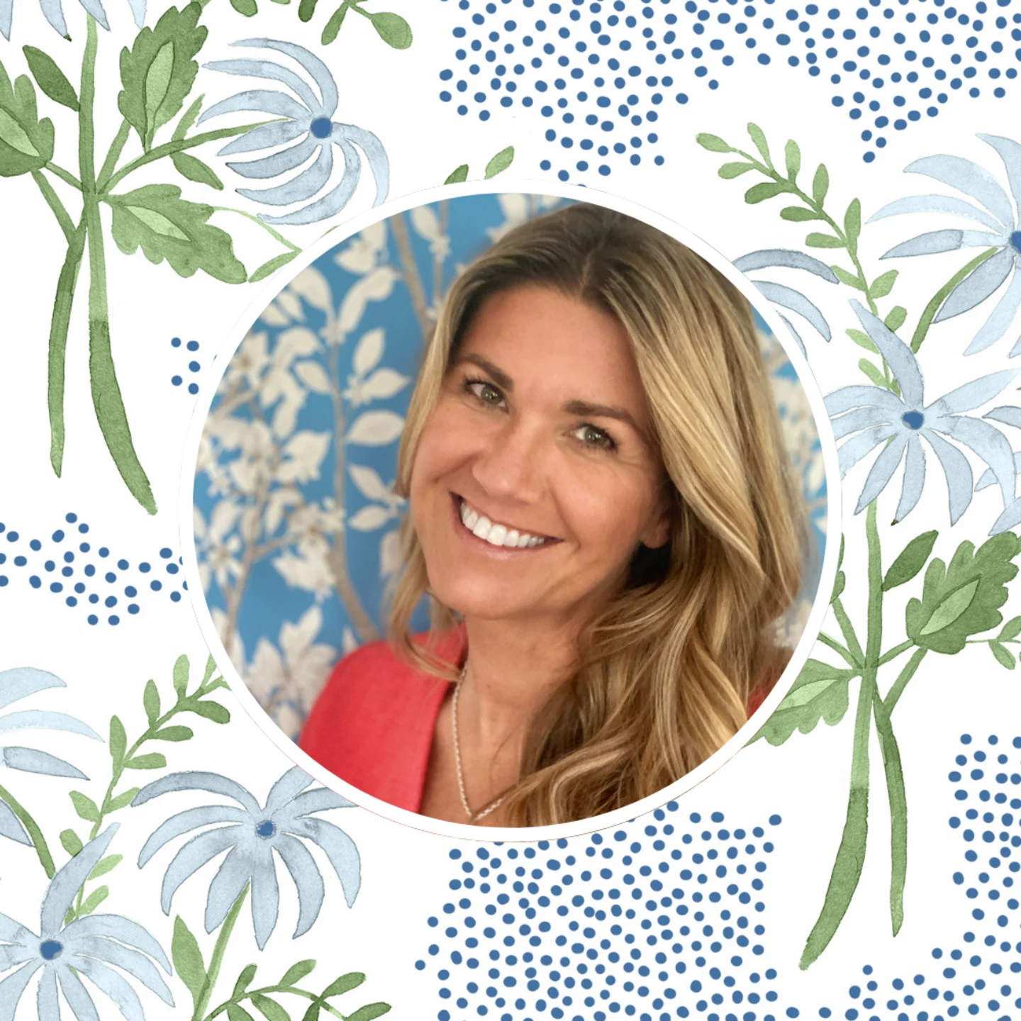 Headshot of Danika Herrick with one of her prints in the background.